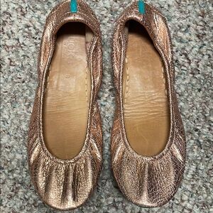 Tieks rose gold crackle Metallic Ballet Flats